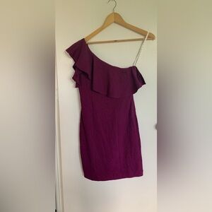 Lilly Pulitzer, Bordeaux One Shoulder Dress in Amarena Cherry, NWT Size 2